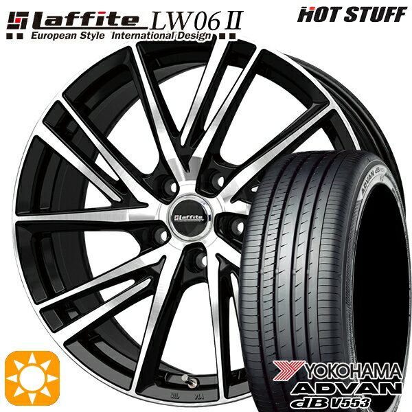 【取付対象】ジェイド アクセラ 225/40R18 92W XL ヨコハマ アドバンデシベル V553 HotStuff ラフィット LW06-2 BK/P 18インチ 7.0J 5H114.3 サマータイヤホイールセット