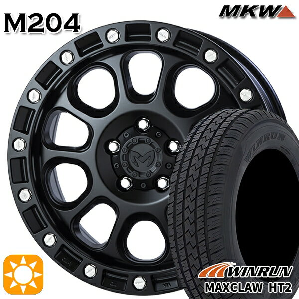 【取付対象】225/65R17 102H ウィンラン マックスクロウ HT2 MKW M204 ブラックキャット 17インチ 8.0J 5H114.3 サマータイヤホイールセット