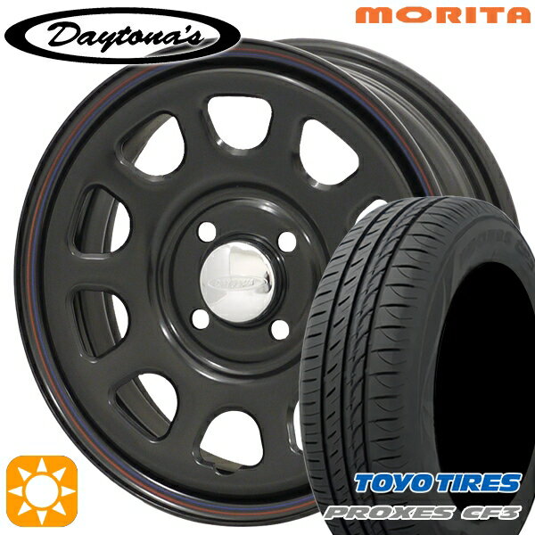 【取付対象】エブリィワゴン 165/60R14 75H トーヨー プロクセス CF3 MRT DAYTONA'S G2 デイトナズ ブラック 14インチ 5.0J 4H100 サマータイヤホイールセット