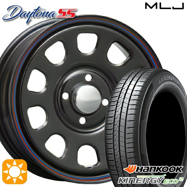 【取付対象】165/60R14 75H ハンコック KlnERGy ECO2 K435 MLJ デイトナ SS ブラック 14インチ 5.0J 4H100 サマータイヤホイールセット
