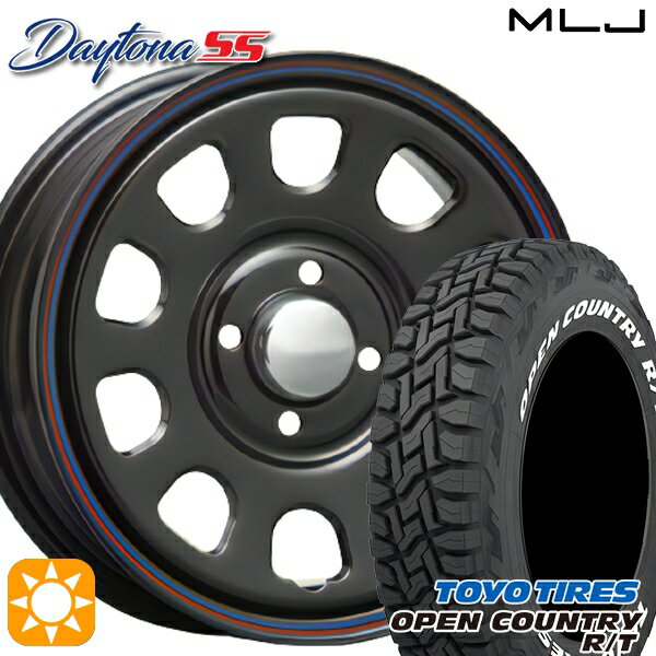 【取付対象】155/65R14 75Q WL トーヨー オープンカントリー R/T ホワイトレター MLJ デイトナ SS ブラック 14インチ 5.0J 4H100 サマータイヤホイールセット
