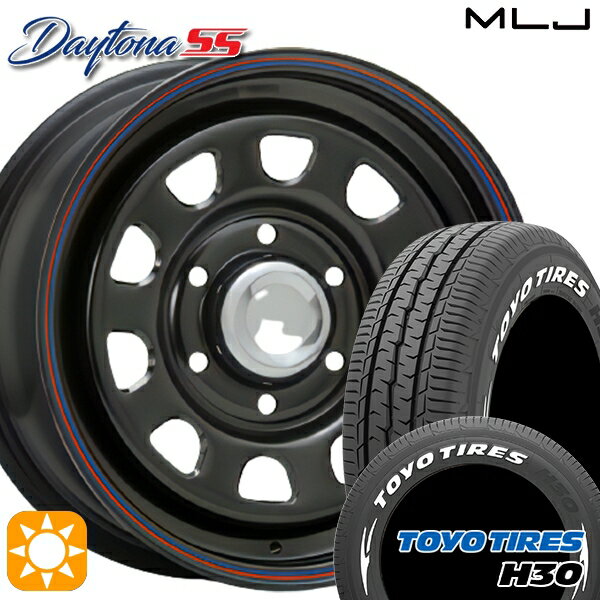 【取付対象】215/65R16 109/107R トーヨー H30 ホワイトレター MLJ デイトナ SS ブラック 16インチ 7.0J 6H139.7 サマータイヤホイールセット
