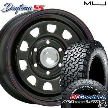 200系ハイエース 215/70R16 100/97R RWL BFグッドリッチ (BFGoodrich) オールテレーン T/A KO2 MLJ デイトナ SS16インチ 7.0J 6H139.7 ブラック (レッド/ブルーライン) 新品 サマータイヤホイール 4本セット 送料無料