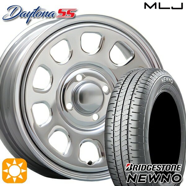 【取付対象】165/65R14 79S ブリヂストン ニューノ MLJ デイトナ SS クローム 14インチ 5.0J 4H100 サマータイヤホイールセット