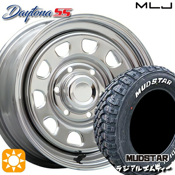 【取付対象】215/65R16 109/107R マッドスター ラジアル M/T ホワイトレター MLJ デイトナ SS クローム 16インチ 7.0J 6H139.7 サマータイヤホイールセット
