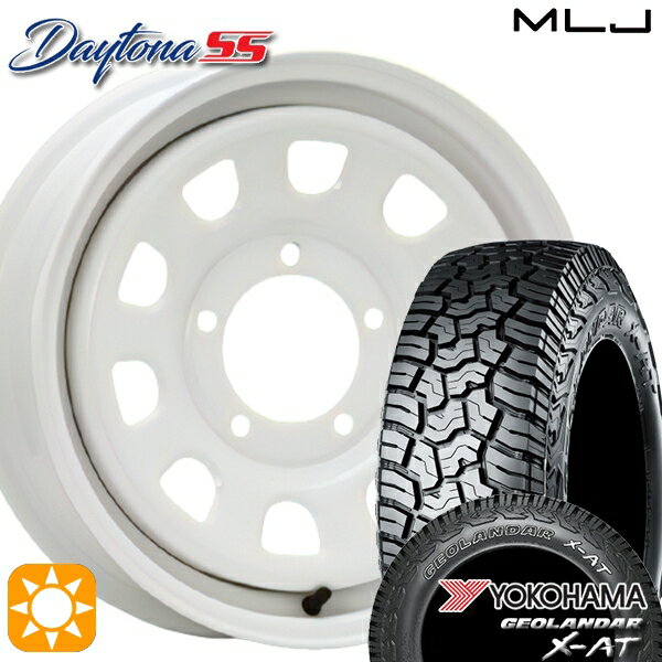 【取付対象】[5本セット]ジムニー 195R16C 104/102Q ヨコハマ ジオランダーX-AT G016 MLJ デイトナ SS オールホワイト 16インチ 5.5J 5H139.7 サマータイヤホイールセット