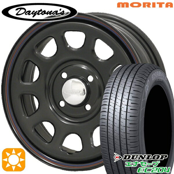 【取付対象】155/55R14 69V ダンロップ エナセーブ EC204 MRT デイトナS ブラック 14インチ 5.0J 4H100 サマータイヤホイールセット