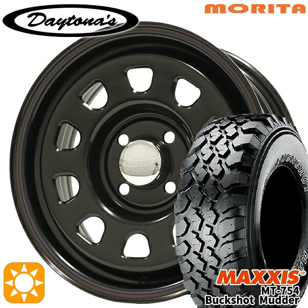 【取付対象】プロボックス 195R14 8PR マキシス バックショットマッダー MT754 MRT DAYTONA'S デイトナズ ブラック 14インチ 6.0J 4H100 サマータイヤホイールセット