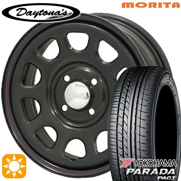 【取付対象】軽トラ 165/55R14C 95/93N ヨコハマ パラダ PA03 MRT デイトナS ブラック 14インチ 5.0J 4H100 サマータイヤホイールセット