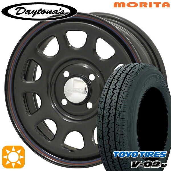 【取付対象】軽トラ 145/80R12 80/78N トーヨー V02E V-02E MRT デイトナS ブラック 12インチ 4.0J 4H100 サマータイヤホイールセット