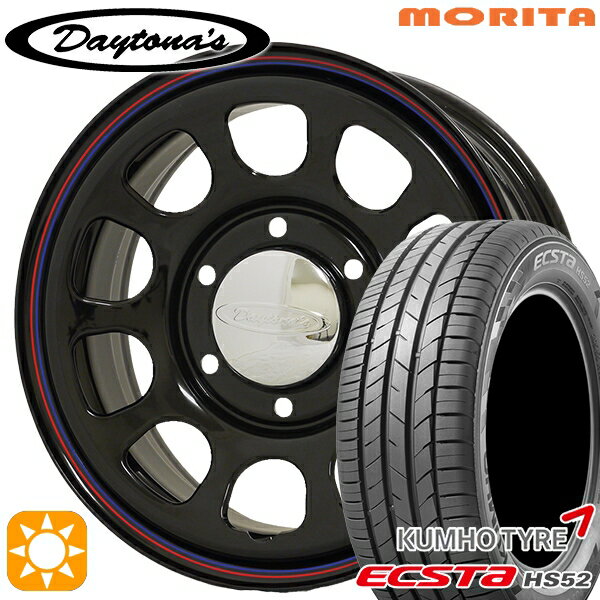 【取付対象】200系ハイエース 215/60R17 100V XL クムホ エクスタ HS52 MRT DAYTONA'S デイトナズ ブラック 17インチ 6.5J 6H139.7 サマータイヤホイールセット