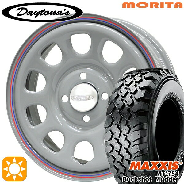 【取付対象】プロボックス 195R14 8PR マキシス バックショットマッダー MT754 MRT DAYTONA'S デイトナズ グレー 14インチ 6.0J 4H100 サマータイヤホイールセット