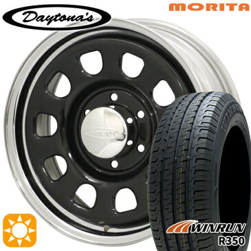 200系ハイエース 215/65R16 109/107R ウィンラン (WINRUN) R350 MRT デイトナS 16インチ 6.5J 6H139.7 クロームリム/ブラックディスク 新品 サマータイヤホイール 4本セット 送料無料