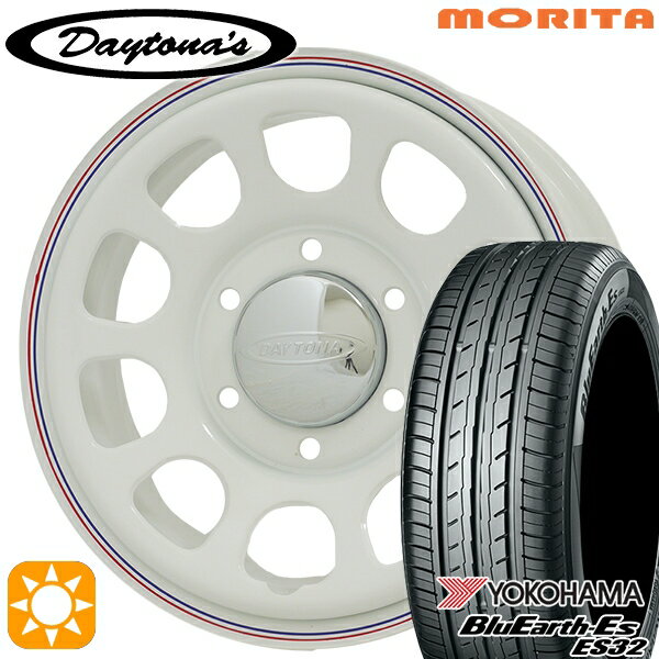 【取付対象】200系ハイエース 215/60R17 96H ヨコハマ ブルーアース ES32 MRT DAYTONA'S デイトナズ ホワイト 17インチ 6.5J 6H139.7 サマータイヤホイールセット