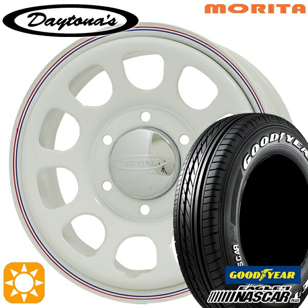 【取付対象】200系ハイエース 215/60R17C 109/107R グッドイヤー ナスカープラス MRT DAYTONA'S デイトナズ ホワイト 17インチ 6.5J 6H139.7 サマータイヤホイールセット