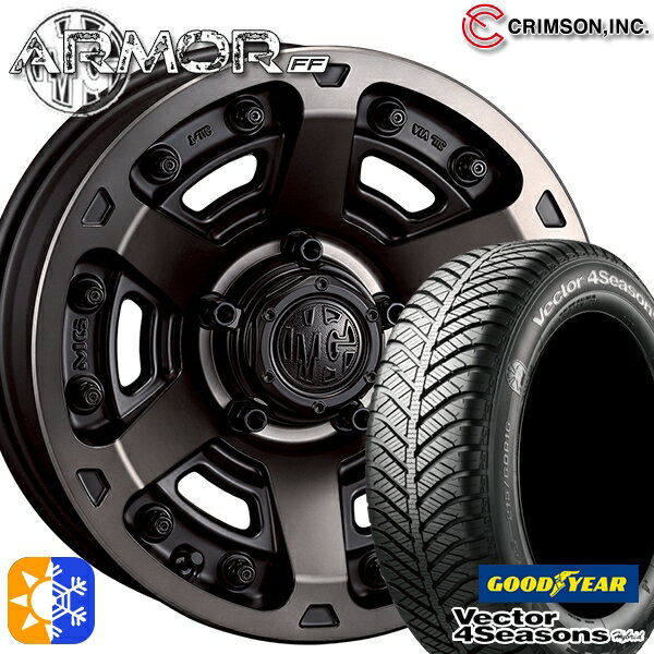 215/65R16 98H グッドイヤー ベクター フォーシーズンズ クリムソン MGアーマー MBC 16インチ 7.0J 5H114.3 オールシーズンタイヤホイールセット