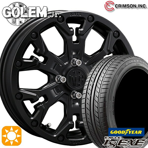 【取付対象】195/45R16 84W XL グッドイヤー イーグル LSEXE クリムソン MG ゴーレムJr. マットブラック 16インチ 6.0J 4H100 +38 サマータイヤホイールセット