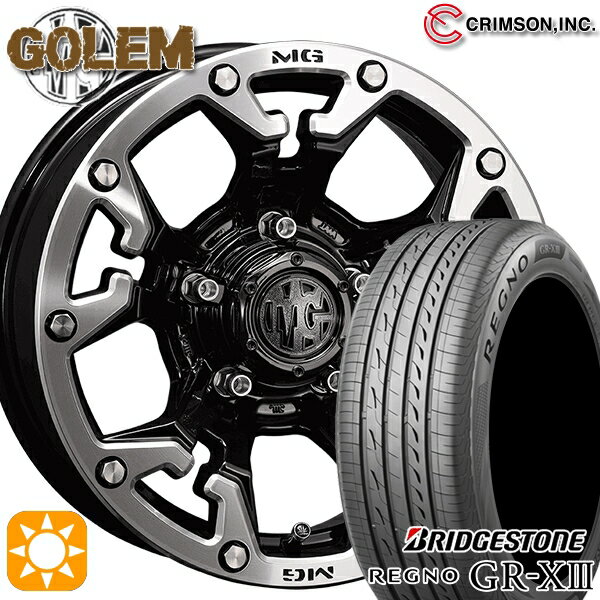 【取付対象】プリウスα ストリーム 205/60R16 92V ブリヂストン レグノ GR-X3 クリムソン MG ゴーレム ブラックマシニングリップ 16インチ 7.0J 5H114.3 サマータイヤホイールセット