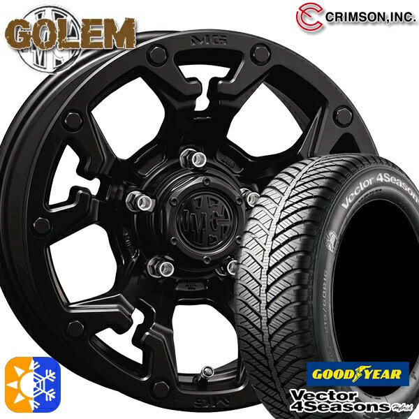 215/60R17 96H グッドイヤー ベクター フォーシーズンズ クリムソン MG ゴーレム マットブラック 17インチ 7.0J 5H114.3 オールシーズンタイヤホイールセット