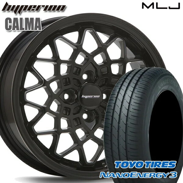 【取付対象】エブリィワゴン 165/60R14 75H トーヨー ナノエナジー3 MLJ ハイペリオン カルマ サテンブラック 14インチ 5.0J 4H100 サマータイヤホイールセット