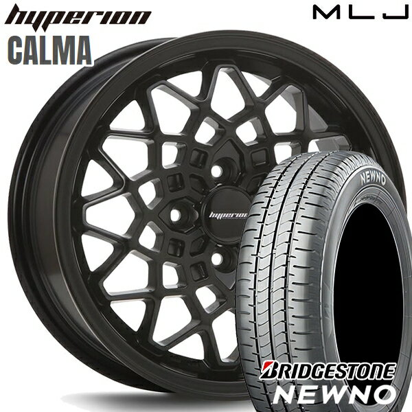 【取付対象】165/50R15 73V ブリヂストン ニューノ MLJ ハイペリオン カルマ サテンブラック 15インチ 5.0J 4H100 サマータイヤホイールセット