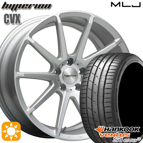 【取付対象】245/35R20 95Y XL ハンコック veNtus S1 evo3 K127 MLJ ハイペリオン CVX セミグロスポリッシュ/シルバー 20インチ 8.5J 5H114.3 サマータイヤホイールセット