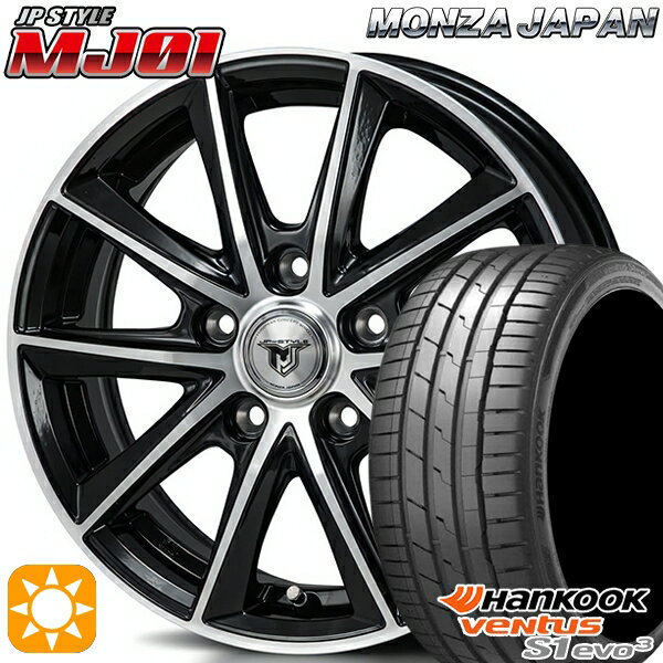 【取付対象】セレナ 215/40R18 89Y XL ハンコック veNtus S1 evo3 K127 モンツァ JPスタイル MJ01 ブラックメタリックポリッシュ 18インチ 7.5J 5H114.3 サマータイヤホイールセット