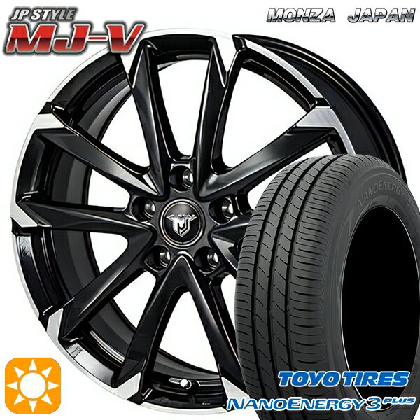 【取付対象】215/40R18 85W トーヨー ナノエナジー3プラス モンツァ JPスタイル MJ-V ブラックメタリック/ポリッシュ 18インチ 7.5J 5H114.3 サマータイヤホイールセット