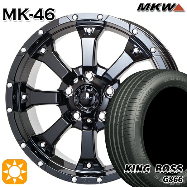 5/15ポイント5倍★215/45R17 91W XL キングボス G866 MKW MK-46 グロスブラック 17インチ 7.5J 5H114.3 サマータイヤホイールセット