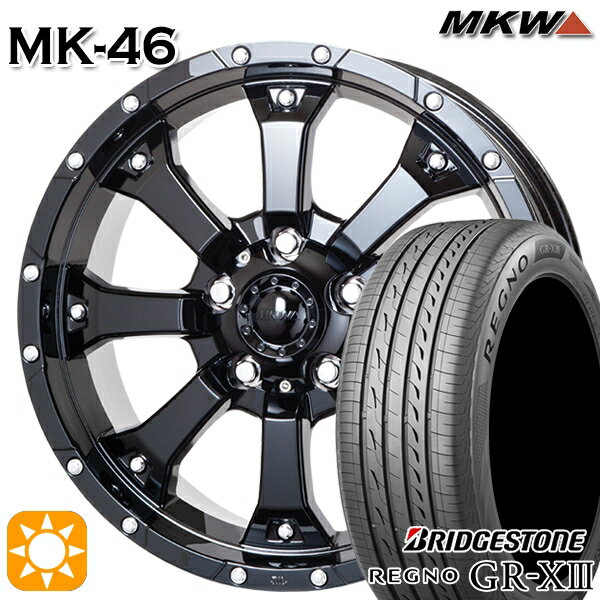 【取付対象】エスティマ ヤリスクロス 215/60R16 95V ブリヂストン レグノ GR-X3 MKW MK-46 グロスブラック 16インチ 7.0J 5H114.3 サマータイヤホイールセット