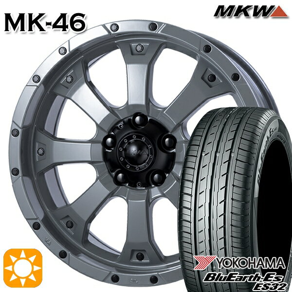 【取付対象】215/45R17 91V XL ヨコハマ ブルーアース ES32 MKW MK-46 ヘルキャット 17インチ 7.5J 5H114.3 サマータイヤホイールセット