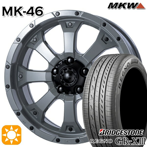 【取付対象】リーフ アクセラ 205/55R16 91V ブリヂストン レグノ GR-X3 MKW MK-46 ヘルキャット 16インチ 7.0J 5H114.3 サマータイヤホイールセット