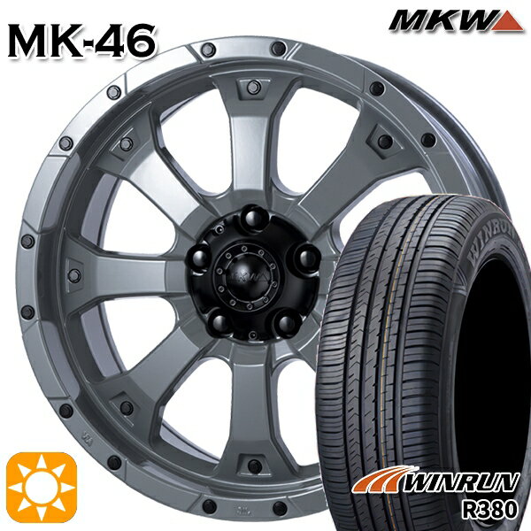 【取付対象】プリウスα ストリーム 205/60R16 92H ウィンラン R380 MKW MK-46 ヘルキャット 16インチ 7.0J 5H114.3 サマータイヤホイールセット
