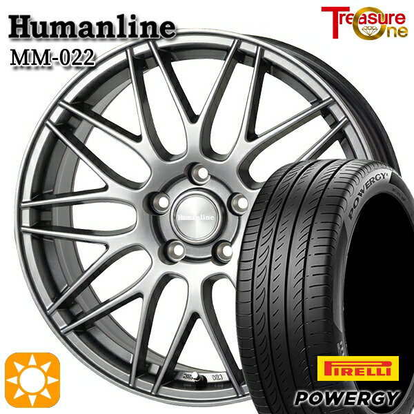 【取付対象】リーフ アクセラ 205/55R16 91V ピレリ パワジー トレジャーワン ヒューマンライン MM022 ダークグレー 16インチ 6.5J 5H114.3 サマータイヤホイールセット