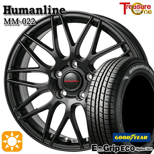 【取付対象】215/45R17 91W XL グッドイヤー エフィシェントグリップ エコ EG01 トレジャーワン ヒューマンライン MM022 ブラック 17インチ 7.0J 5H114.3 サマータイヤホイールセット