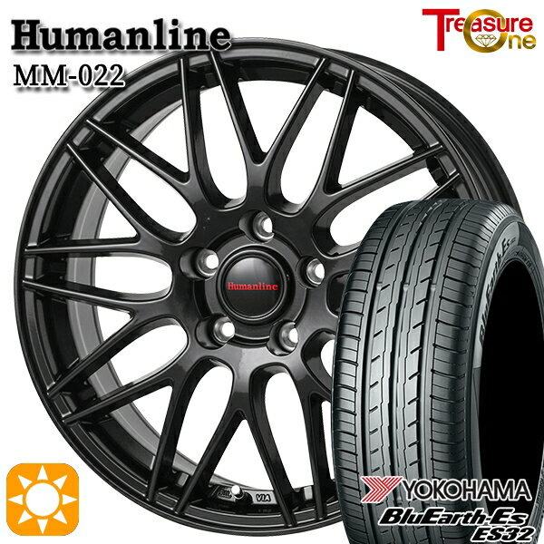 【取付対象】エスクァイア セレナ 195/65R15 91S ヨコハマ ブルーアース ES32 トレジャーワン ヒューマンライン MM022 ブラック 15インチ 6.0J 5H114.3 サマータイヤホイールセット