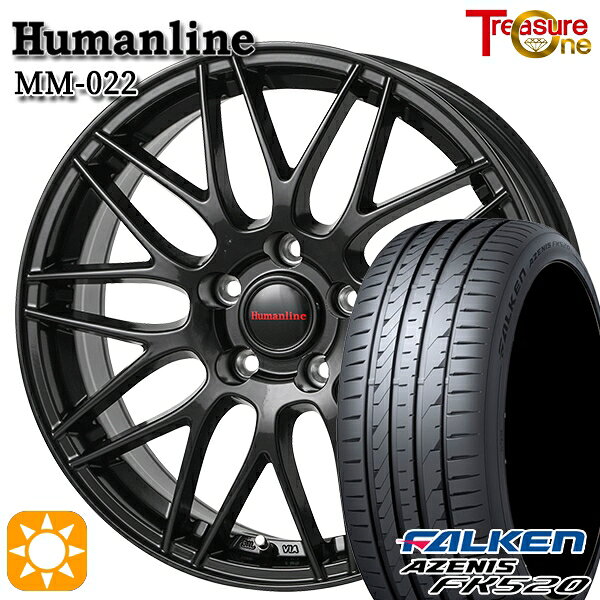 【取付対象】50プリウス インプレッサ 215/45R17 91Y XL ファルケン アゼニス FK520 トレジャーワン ヒューマンライン MM022 ブラック 17インチ 7.0J 5H100 サマータイヤホイールセット