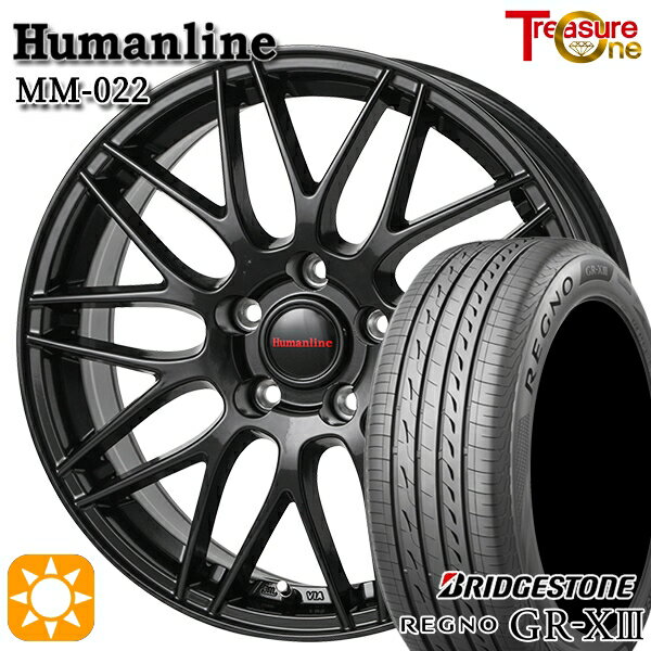 【取付対象】リーフ アクセラ 205/55R16 91V ブリヂストン レグノ GR-X3 トレジャーワン ヒューマンライン MM022 ブラック 16インチ 6.5J 5H114.3 サマータイヤホイールセット