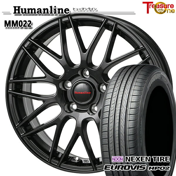 【取付対象】エスクァイア セレナ 195/65R15 ネクセン ロードストーン ユーロビズ HP02 トレジャーワン ヒューマンライン MM022 ブラック 15インチ 6.0J 5H114.3 サマータイヤホイールセット