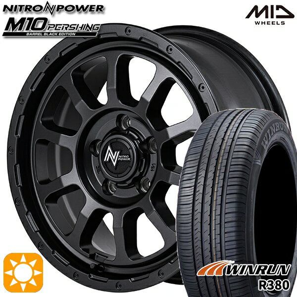 【取付対象】エスティマ ヤリスクロス 215/60R16 95H ウィンラン R380 MID ナイトロパワー M10 パーシング バレルブラック 16インチ 7.0J 5H114.3 サマータイヤホイールセット