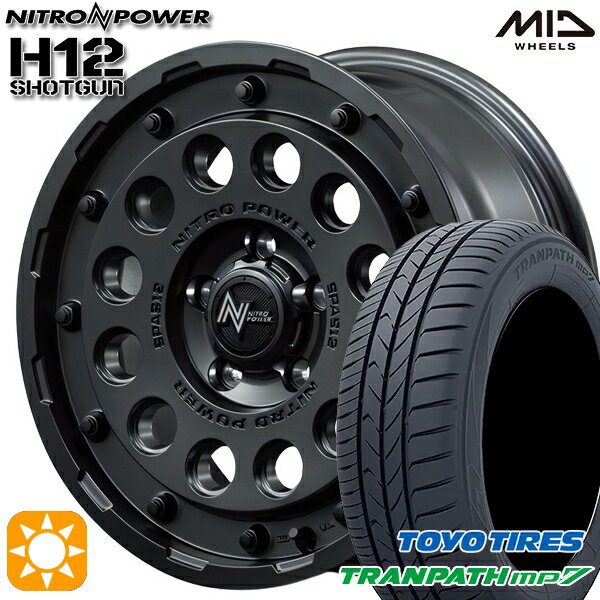 【取付対象】215/60R16 95H トーヨー トランパス mp7 MID ナイトロパワー H12ショットガン バレルブラック 16インチ 7.0J 5H114.3 サマータイヤホイールセット