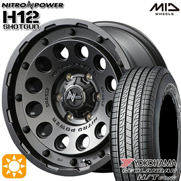 200系ハイエース 195/80R15 107/105L ヨコハマ (YOKOHAMA) ジオランダーH/T G056 MID ナイトロパワー H12ショットガン 15インチ 6.0J 6H139.7 バレルブラック 新品 サマータイヤホイール 4本セット 送料無料