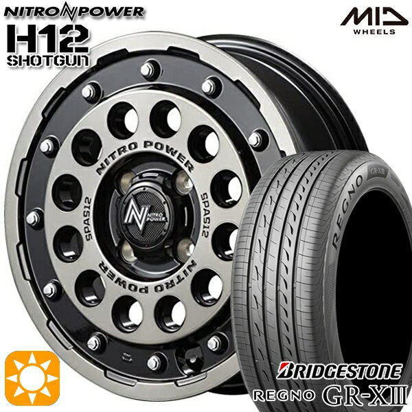 【取付対象】165/55R14 72V ブリヂストン レグノ GR-X3 MID ナイトロパワー H12ショットガン ブラッククリア/マシニング 14インチ 4.5J 4H100 サマータイヤホイールセット