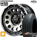 【取付対象】215/65R16 109/107R ウィンラン R350 MID ナイトロパワー H12ショットガン ブラッククリア/マシニング 16インチ 6.5J 6H139.7 サマータイヤホイールセット
