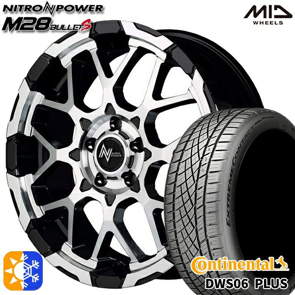 225/40R18 92Y XL コンチネンタル DWS06+ MID ナイトロパワー M28バレットS ブラック/ミラーカット 18インチ 7.0J 5H114.3 オールシーズンタイヤホイールセット