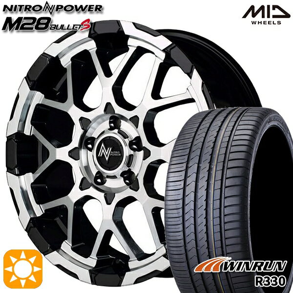 5/10はポイント5倍★アクセラ アテンザ 215/45R18 93W XL ウィンラン R330 MID ナイトロパワー M28バレットS ブラック/ミラーカット 18インチ 7.0J 5H114.3 サマータイヤホイールセット