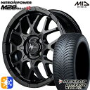 165/60R15 77H ダンロップ ALL SEASON MAXX AS1 MID ナイトロパワー M28バレットKC セミグロスブラック 15インチ 5.0J 4H100 オールシーズンタイヤホイールセット