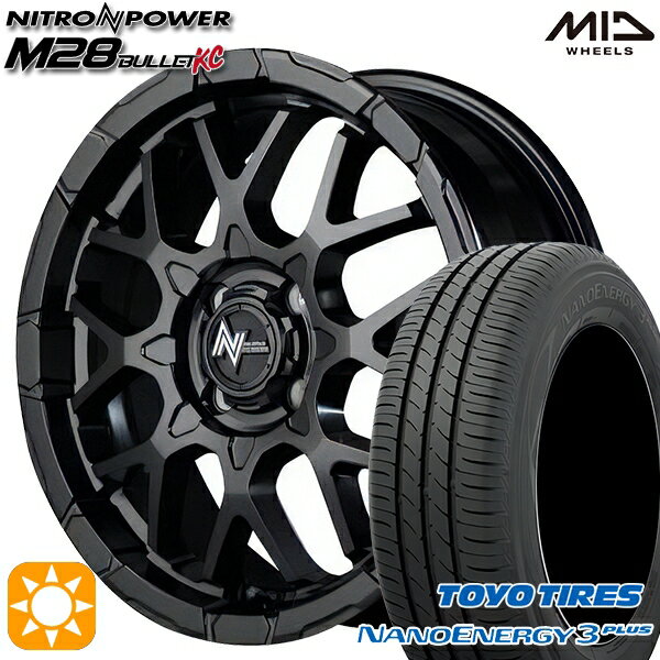 【取付対象】195/45R16 80W トーヨー ナノエナジー3プラス MID ナイトロパワー M28バレットKC セミグロスブラック 16インチ 6.0J 4H100 サマータイヤホイールセット