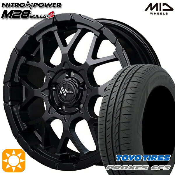 【取付対象】ジェイド アクセラ 225/40R18 92W XL トーヨー プロクセス CF3 MID ナイトロパワー M28バレットS セミグロスブラック 18インチ 7.0J 5H114.3 サマータイヤホイールセット