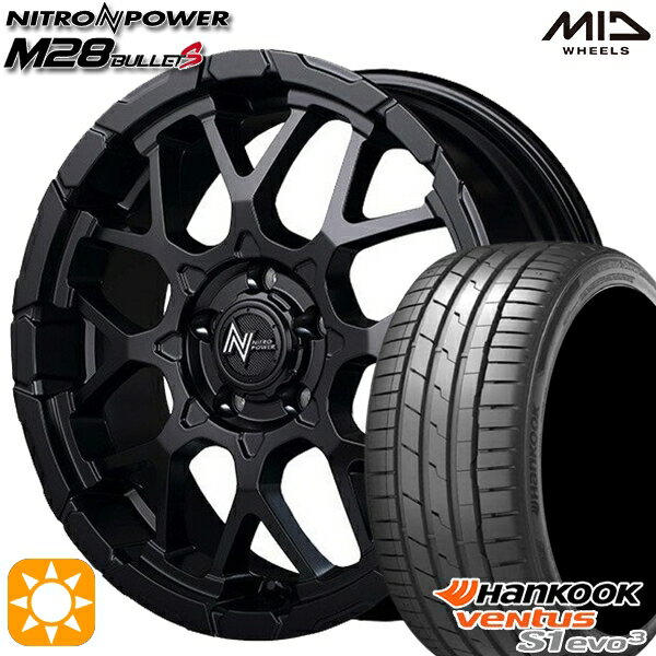 【取付対象】セレナ 215/40R18 89Y XL ハンコック veNtus S1 evo3 K127 MID ナイトロパワー M28バレットS セミグロスブラック 18インチ 7.0J 5H114.3 サマータイヤホイールセット